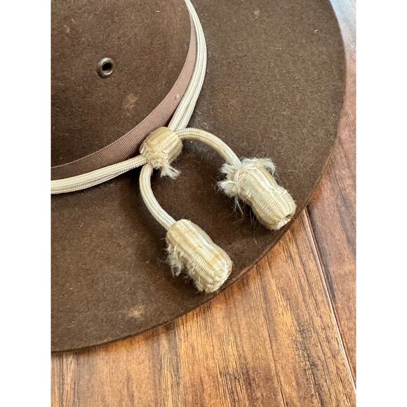 Stratton Campaign Style Hat VTG Hwy Patrol Ranger Green Self Forming 6 7/8 Felt - Picture 13 of 13